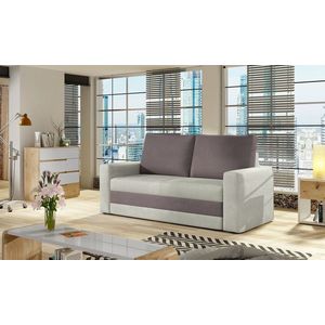 Canapea extensibila 2 locuri, ELTAP, Wave, 150x90x90 cm, lemn/poliester, gri deschis imagine
