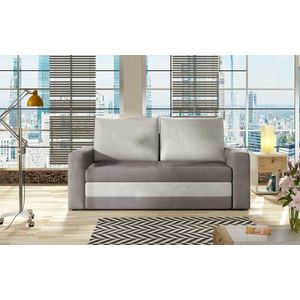 Canapea extensibila 2 locuri, ELTAP, Wave, 150x90x90 cm, lemn/poliester, gri inchis/gri deschis imagine