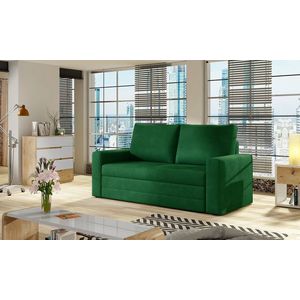 Canapea extensibila 2 locuri, ELTAP, Wave, 150x90x90 cm, lemn/poliester, verde imagine