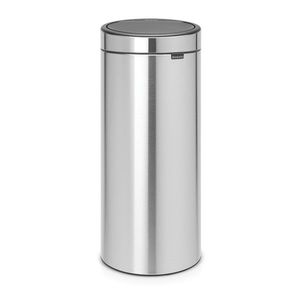 Cos de gunoi cu soft touch, Brabantia, Touch New Matt, 30 L, 32x29.5x72 cm, otel, argintiu imagine
