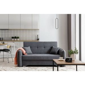 Canapea extensibila 3 locuri, ELTAP, Laine, 155x105x75 cm, lemn/poliester, gri imagine