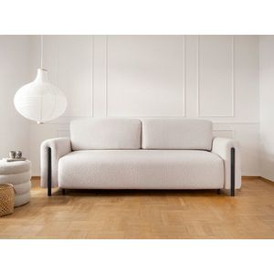Canapea extensibila 3 locuri, ELTAP, SO-ARC-BL-18JAF, Arcadova, 244x97x97 cm, lemn/poliester, bej/negru imagine