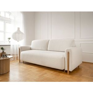 Canapea extensibila 3 locuri, ELTAP, SO-ARC-OA-01JAF, Arcadova, 244x97x97 cm, lemn/poliester, alb/stejar imagine