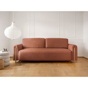 Canapea extensibila 3 locuri, ELTAP, SO-ARC-OA-30JAF, Arcadova, 244x97x97 cm, lemn/poliester, maro/stejar imagine