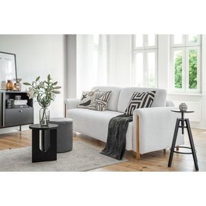 Canapea extensibila 3 locuri, ELTAP, SO-ARC-OA-03ROY, Arcadova, 244x97x97 cm, lemn/poliester, gri deschis/stejar imagine