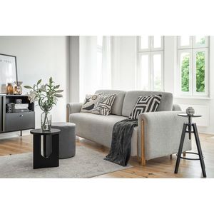 Canapea extensibila 3 locuri, ELTAP, SO-ARC-OA-04ROY, Arcadova, 244x97x97 cm, lemn/poliester, gri inchis/stejar imagine