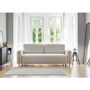 Canapea extensibila 3 locuri, ELTAP, SO-ARC-OA-18ROY, Arcadova, 244x97x97 cm, lemn/poliester, bej/stejar imagine