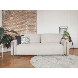 Canapea extensibila 3 locuri, ELTAP, SO-ARC-OA-18JAR, Arcadova, 244x97x97 cm, lemn/poliester, bej/stejar imagine