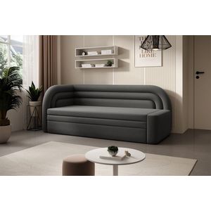Canapea extensibila brat stanga 3 locuri, ELTAP, Fabillo, 223x86x80 cm, lemn/poliester, gri inchis imagine
