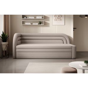 Canapea extensibila brat stanga 3 locuri, ELTAP, Fabillo, 223x86x80 cm, lemn/poliester, bej imagine