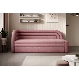 Canapea extensibila brat stanga 3 locuri, ELTAP, Fabillo, 223x86x80 cm, lemn/poliester, roz imagine