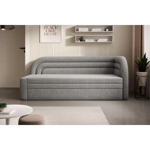 Canapea extensibila brat dreapta 3 locuri, ELTAP, Fabillo, 223x86x80 cm, lemn/poliester, gri deschis imagine