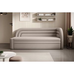 Canapea extensibila brat dreapta 3 locuri, ELTAP, Fabillo, 223x86x80 cm, lemn/poliester, bej imagine