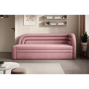 Canapea extensibila brat dreapta 3 locuri, ELTAP, Fabillo, 223x86x80 cm, lemn/poliester, roz imagine