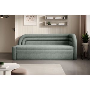 Canapea extensibila brat dreapta 3 locuri, ELTAP, Fabillo, 223x86x80 cm, lemn/poliester, verde imagine
