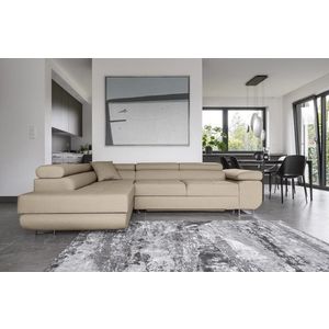 Coltar extensibil stanga 4 locuri, ELTAP, Anton, 272x203x85 cm, lemn/poliester, bej inchis imagine
