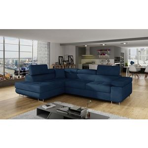 Coltar extensibil stanga 4 locuri, ELTAP, Anton, 272x203x85 cm, lemn/poliester, bleumarin imagine