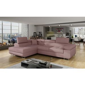 Coltar extensibil stanga 4 locuri, ELTAP, Anton, 272x203x85 cm, lemn/poliester, roz antic imagine