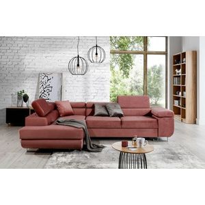 Coltar extensibil stanga 4 locuri, ELTAP, Anton, 272x203x85 cm, lemn/poliester, roz imagine