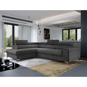 Coltar extensibil stanga 4 locuri, ELTAP, Lau-05, Laurence, 278x205x92 cm, lemn/poliester, graphite deschis imagine