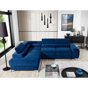 Coltar extensibil stanga 4 locuri, ELTAP, Lau-09, Laurence, 278x205x92 cm, lemn/poliester, bleumarin imagine