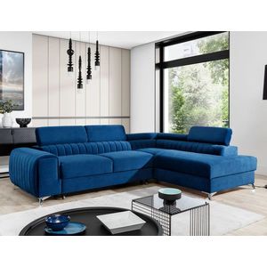 Coltar extensibil dreapta 4 locuri, ELTAP, Lau-33, Laurence, 278x205x92 cm, lemn/poliester, bleumarin imagine