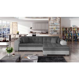 Coltar extensibil dreapta 4 locuri, ELTAP, Sorento, 296x194x78 cm, lemn/poliester, gri inchis/gri deschis imagine