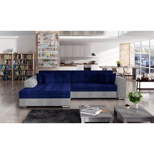 Coltar extensibil stanga 4 locuri, ELTAP, Sorento, 296x194x78 cm, lemn/poliester, albastru inchis/gri imagine