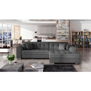 Coltar extensibil dreapta 4 locuri, ELTAP, Sorento, 296x194x78 cm, lemn/poliester, gri inchis/gri imagine