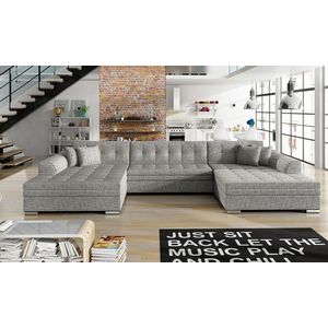 Coltar extensibil 5 locuri, ELTAP, Vento, 359x165x87 cm, lemn/poliester, gri imagine