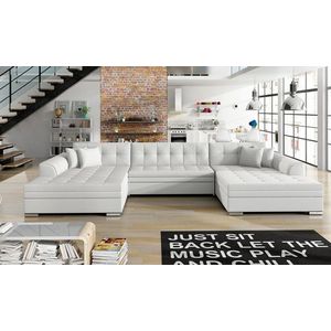 Coltar extensibil 5 locuri, ELTAP, Vento, 359x165x87 cm, lemn/poliester, alb imagine