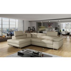 Coltar extensibil stanga 4 locuri, ELTAP, Anton, 272x203x85 cm, lemn/poliester, bej imagine