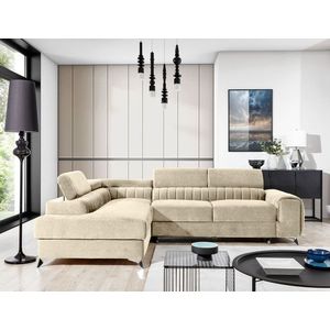 Coltar extensibil stanga 4 locuri, ELTAP, LAU-352, Laurence, 278x205x92 cm, lemn/poliester, bej imagine