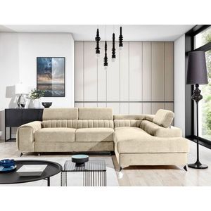 Coltar extensibil dreapta 4 locuri, ELTAP, LAU-353, Laurence, 278x205x92 cm, lemn/poliester, bej imagine