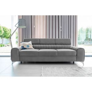 Canapea extensibila 3 locuri, ELTAP, SO-LAU-03NU, Laurence, 261x97x105 cm, lemn/poliester, gri deschis imagine