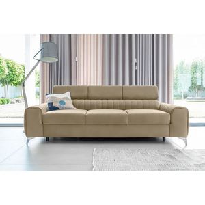 Canapea extensibila 3 locuri, ELTAP, SO-LAU-20NU, Laurence, 261x97x105 cm, lemn/poliester, maro deschis imagine