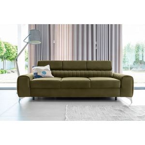 Canapea extensibila 3 locuri, ELTAP, SO-LAU-33NU, Laurence, 261x97x105 cm, lemn/poliester, verde olive imagine