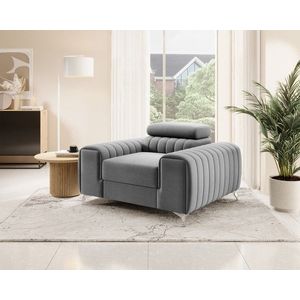 Fotoliu, ELTAP, AR-LAU-04NU, Laurence, 125x97x105 cm, lemn/poliester, gri deschis imagine