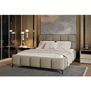 Pat tapitat cu somiera si lada depozitare, 180x200 cm, ELTAP, BE-MIS-18VER, Mist, lemn/poliester, bej imagine