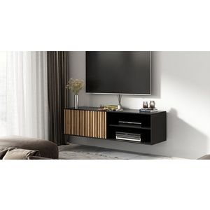 Comoda TV ELTAP, Meorati, 150x40x40 cm, PAL/ABS, negru/maro imagine