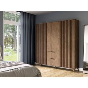Dulap pentru haine ELTAP, Entsian, 185x60x192 cm, PAL/ABS, stejar imagine
