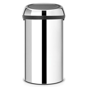 Cos de gunoi cu soft touch, Brabantia, Brilliant Steel, 60 L, 40x40x71 cm, otel, argintiu imagine