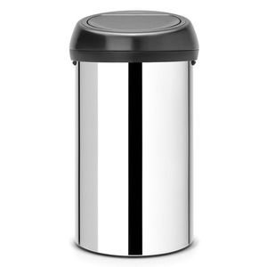 Cos de gunoi cu soft touch, Brabantia, Brilliant Steel, 60 L, 40x40x71 cm, otel, argintiu imagine