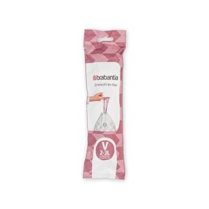 Set 20 saci de gunoi, Brabantia, NewIcon PerfectFit, marimea V, 3 L, nailon, alb imagine