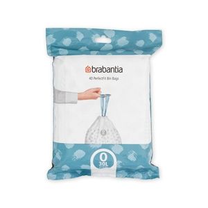 Set 40 saci de gunoi, Brabantia, PerfectFit, marimea O, 30 L, nailon, alb imagine