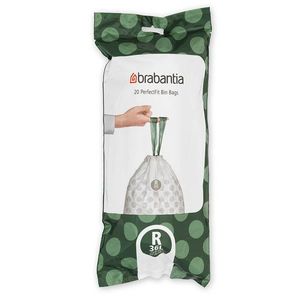 Set 20 saci de gunoi, Brabantia, PerfectFit, marimea R, 36 L, nailon, alb imagine