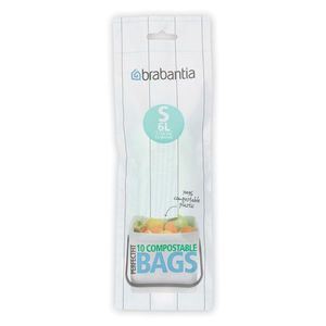 Set 10 saci de gunoi, Brabantia, PerfectFit Sort&Go, marimea S, 6 L, nailon, verde imagine