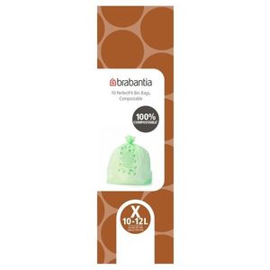 Set 10 saci de gunoi, Brabantia, PerfectFit, marimea X, 10-12 L, nailon, verde imagine