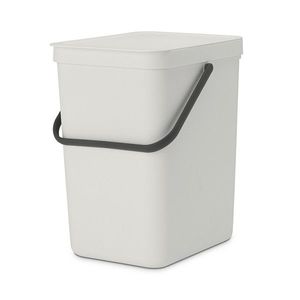 Cos de gunoi, Brabantia, Sort&Go, 25 L, 34.5x26.8x40.1 cm, polipropilena, gri deschis imagine