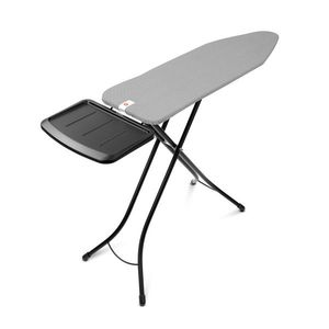 Masa de calcat, Brabantia B, Metallised, 124x38 cm, 7 pozitii de reglare, cu suport statie de calcat, otel/bumbac imagine